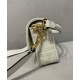 Replica Borsa Baguette media Fendi con motivo FF in rilievo 8BR600 Crema