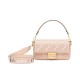 Replica Borsa Baguette media Fendi con motivo FF in rilievo 8BR600 Rosa