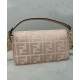 Replica Borsa Baguette media Fendi con motivo FF in rilievo 8BR600 Rosa