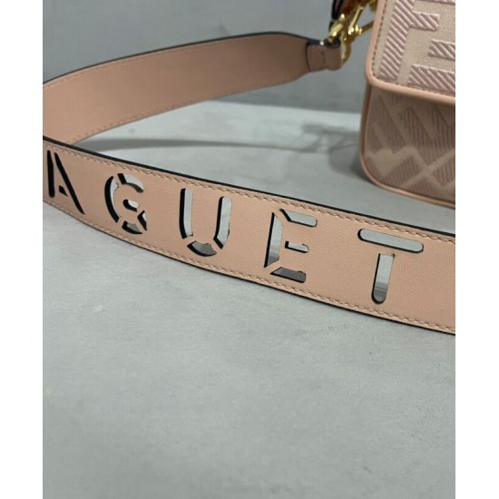 Replica Borsa Baguette media Fendi con motivo FF in rilievo 8BR600 Rosa