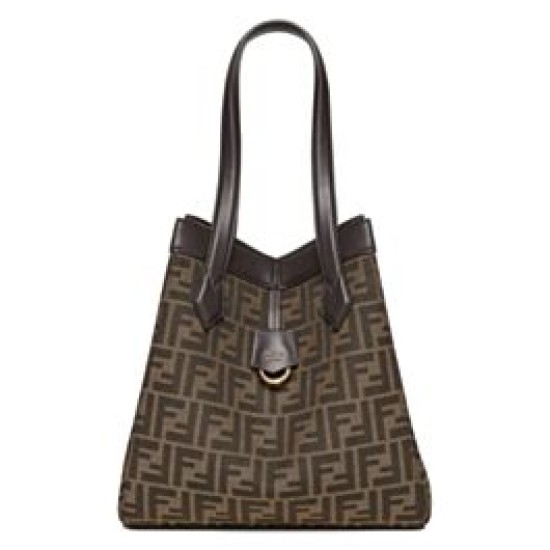 Replica Borsa media Fendi Origami 8BH414 Caffè scuro