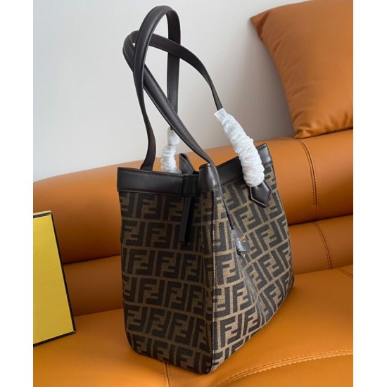 Replica Borsa media Fendi Origami 8BH414 Caffè scuro