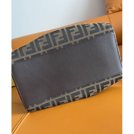 Replica Borsa media Fendi Origami 8BH414 Caffè scuro