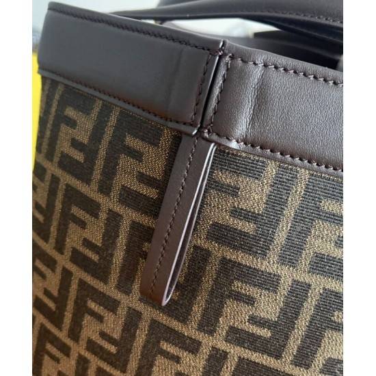 Replica Borsa media Fendi Origami 8BH414 Caffè scuro