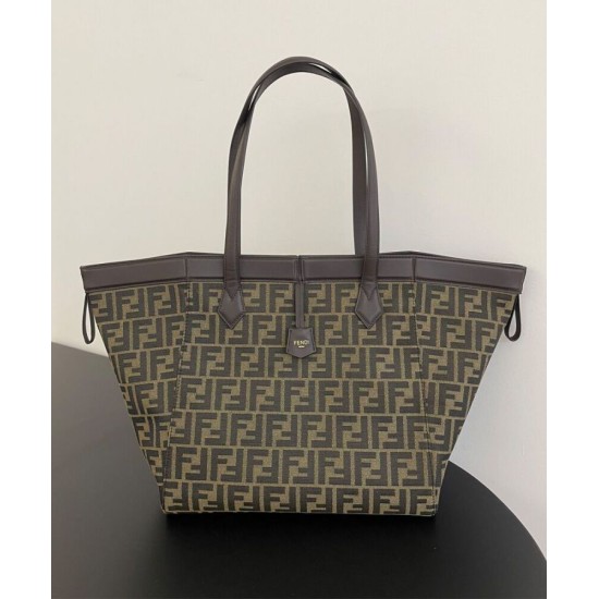 Replica Borsa grande Fendi Origami 8BH415 Caffè scuro