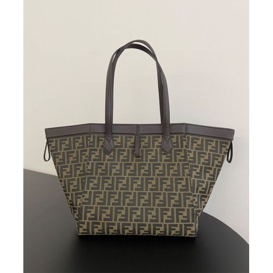 Replica Borsa grande Fendi Origami 8BH415 Caffè scuro