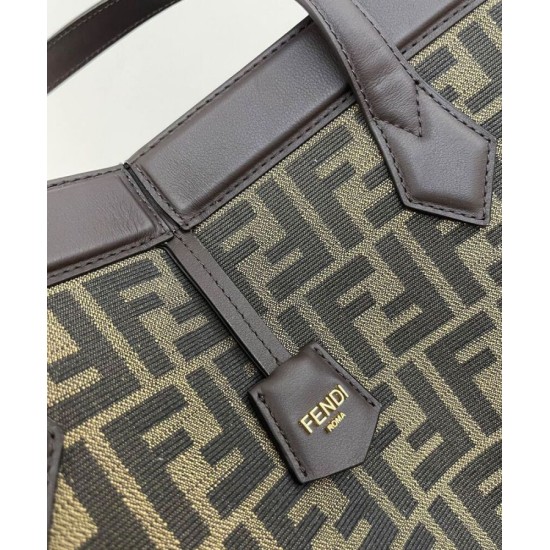 Replica Borsa grande Fendi Origami 8BH415 Caffè scuro