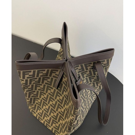 Replica Borsa grande Fendi Origami 8BH415 Caffè scuro