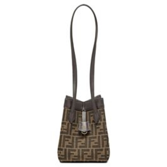 Replica Mini borsa Fendi Origami 8BS083 Caffè scuro Replica Mini borsa Fendi Origami 8BS083 Caffè scuro