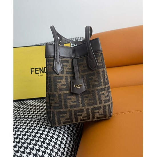 Replica Mini borsa Fendi Origami 8BS083 Caffè scuro Replica Mini borsa Fendi Origami 8BS083 Caffè scuro