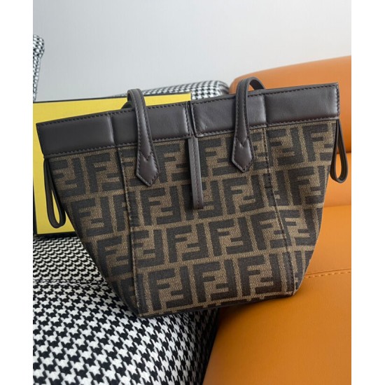 Replica Mini borsa Fendi Origami 8BS083 Caffè scuro Replica Mini borsa Fendi Origami 8BS083 Caffè scuro