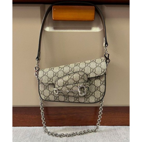 Replica Borsa a tracolla mini Gucci Horsebit 1955 774209 Caffè
