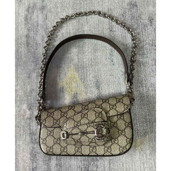 Replica Borsa a tracolla mini Gucci Horsebit 1955 774209 Caffè
