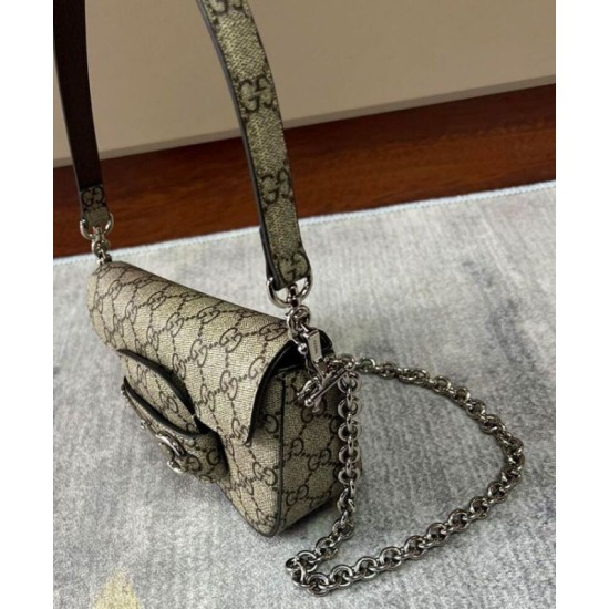 Replica Borsa a tracolla mini Gucci Horsebit 1955 774209 Caffè