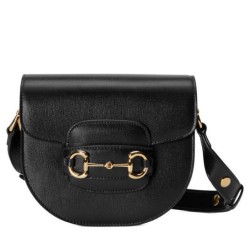 Replica Borsa mini arrotondata Gucci Horsebit 1955 760191 Nera