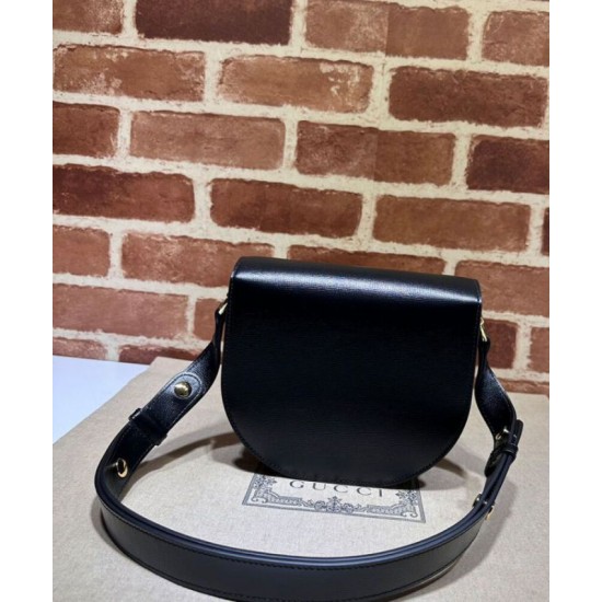 Replica Borsa mini arrotondata Gucci Horsebit 1955 760191 Nera