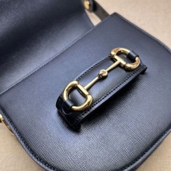 Replica Borsa mini arrotondata Gucci Horsebit 1955 760191 Nera