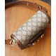 Replica Borsa mini arrotondata Gucci Horsebit 1955 760191 Caffè