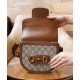 Replica Borsa mini arrotondata Gucci Horsebit 1955 760191 Caffè