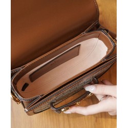 Replica Borsa mini arrotondata Gucci Horsebit 1955 760191 Caffè