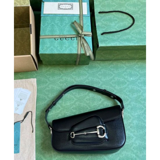 Replica Borsa a tracolla Gucci Horsebit 1955 764155 Nera