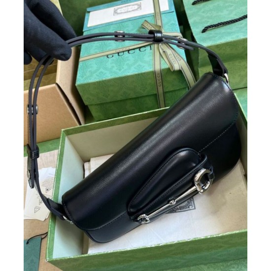Replica Borsa a tracolla Gucci Horsebit 1955 764155 Nera