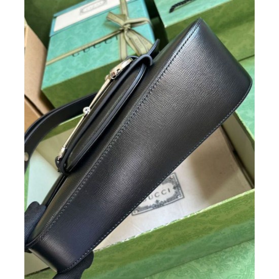 Replica Borsa a tracolla Gucci Horsebit 1955 764155 Nera