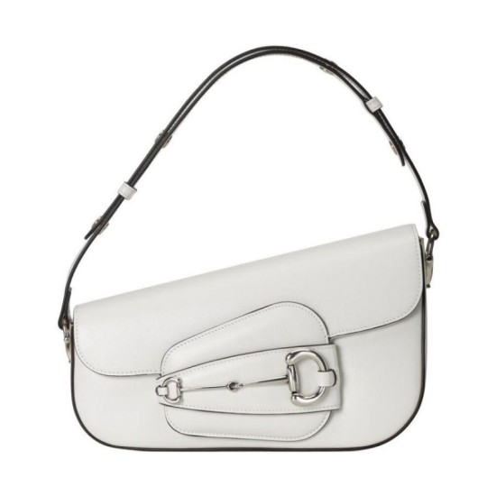 Replica Borsa a tracolla Gucci Horsebit 1955 764155 Bianca