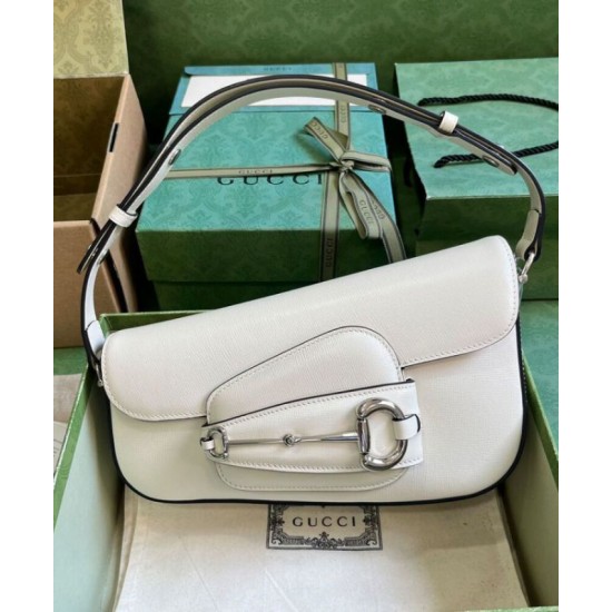Replica Borsa a tracolla Gucci Horsebit 1955 764155 Bianca