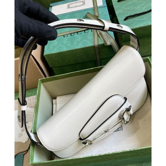 Replica Borsa a tracolla Gucci Horsebit 1955 764155 Bianca