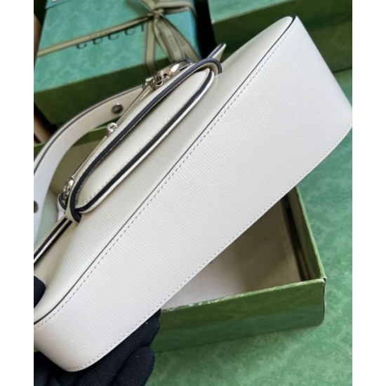 Replica Borsa a tracolla Gucci Horsebit 1955 764155 Bianca