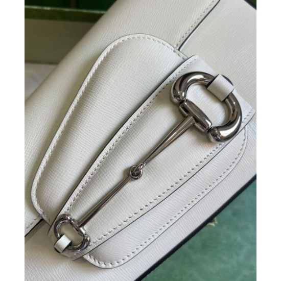 Replica Borsa a tracolla Gucci Horsebit 1955 764155 Bianca