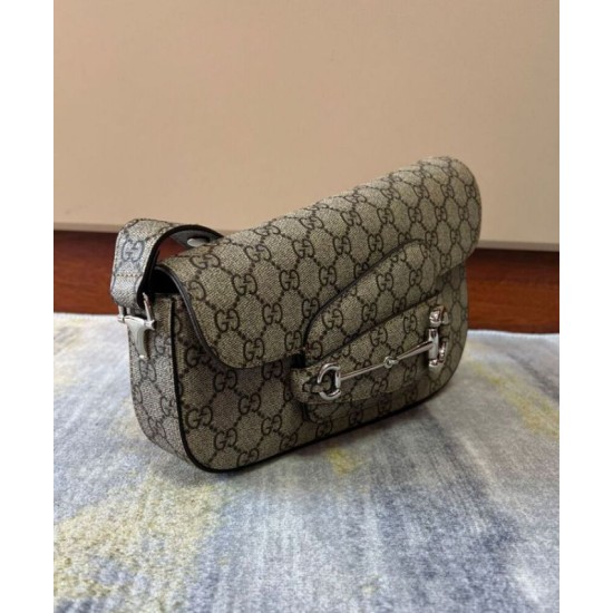 Replica Borsa a tracolla piccola Gucci Horsebit 1955 764155 Caffè