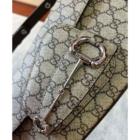 Replica Borsa a tracolla piccola Gucci Horsebit 1955 764155 Caffè