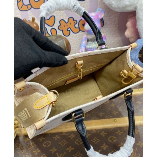 Replica Borsa tote Louis Vuitton OnTheGo PM M24533 Crema