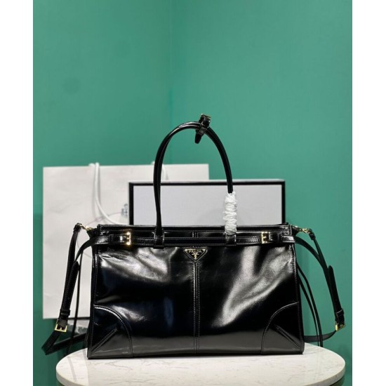 Replica Prada Borsa a mano grande pragmatica e raffinata 1BA433 Nera
