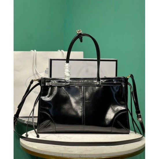 Replica Prada Borsa a mano grande pragmatica e raffinata 1BA433 Nera