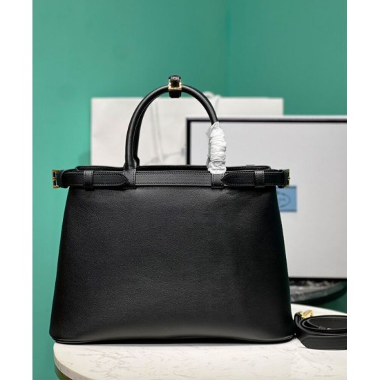Replica Borsa tote media Prada con cintura 1BA417 nera Replica Borsa tote media Prada con cintura 1BA417 nera