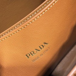 Replica Borsa tote piccola Prada con cintura 1BA418 Caffè