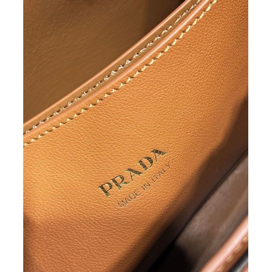 Replica Borsa tote piccola Prada con cintura 1BA418 Caffè