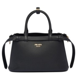 Replica Borsa tote piccola Prada con cintura 1BA418 nera