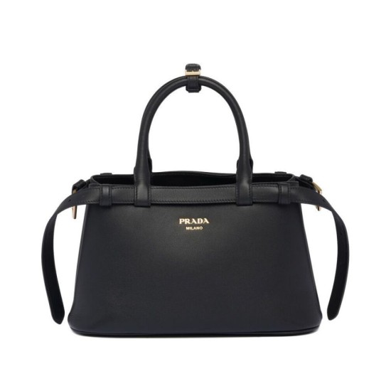 Replica Borsa tote piccola Prada con cintura 1BA418 nera