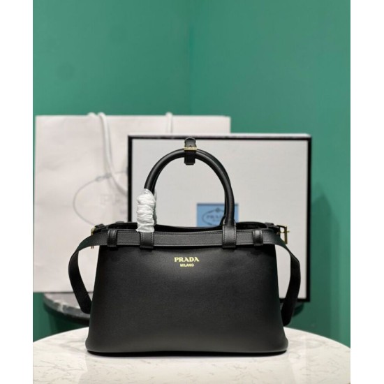 Replica Borsa tote piccola Prada con cintura 1BA418 nera