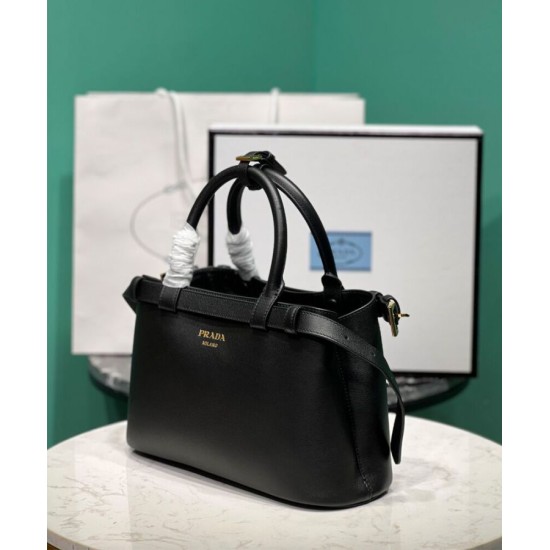 Replica Borsa tote piccola Prada con cintura 1BA418 nera