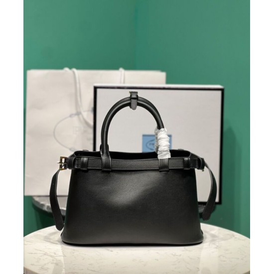Replica Borsa tote piccola Prada con cintura 1BA418 nera