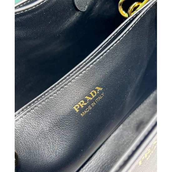 Replica Borsa tote piccola Prada con cintura 1BA418 nera