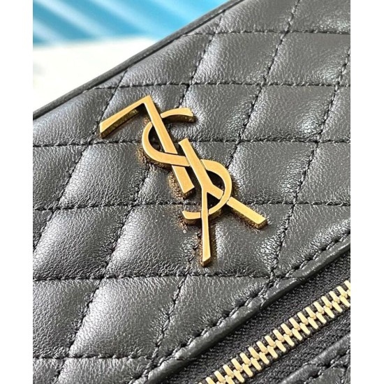 Replica Borsa da toilette YSL Saint Laurent Gaby mini con cerniera nera