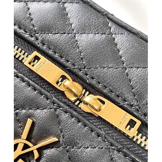 Replica Borsa da toilette YSL Saint Laurent Gaby mini con cerniera nera