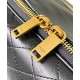 Replica Borsone YSL Saint Laurent Lyia con cassandre e impunture trapuntate a rombi nere