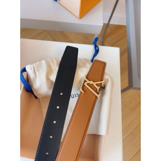 Replica Cintura reversibile Louis Vuitton LV Attract 35 mm M8228V Marrone